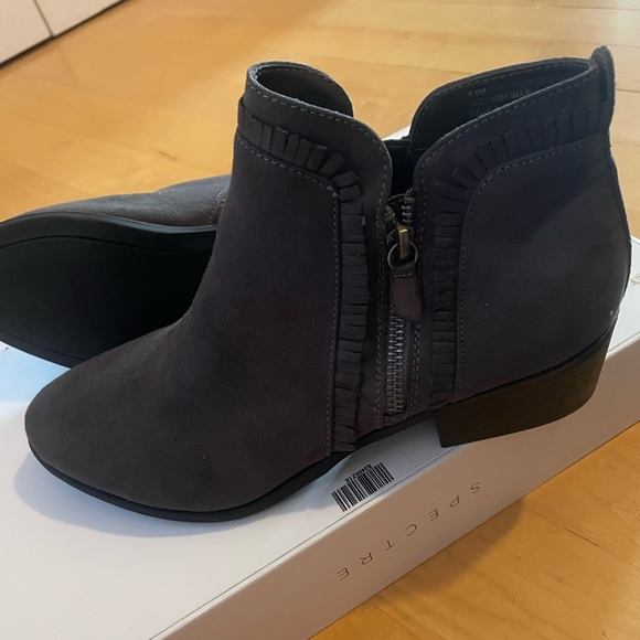 Dark gray suede feel bootie - Picture 3 of 3